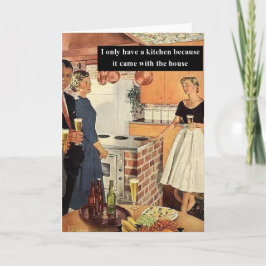 Carte Fête des mariées vintage amusante / Fête du Réchau