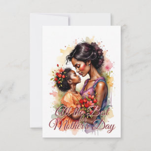 Carte Fête des Mères Amour Art en Aquarelle