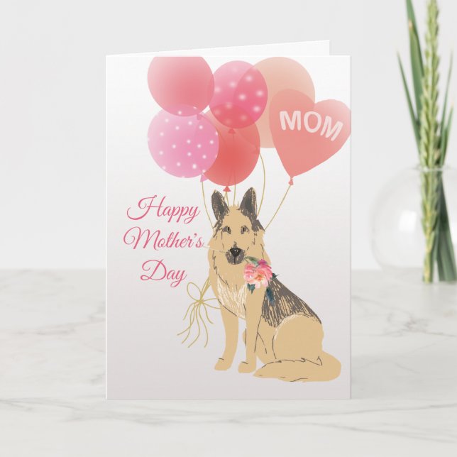 Carte Fête des Mères Amour de votre berger allemand (Devant)