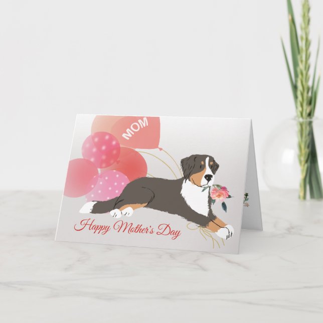 Carte Fête des Mères Amour de votre Bouvier Bernois (Devant)