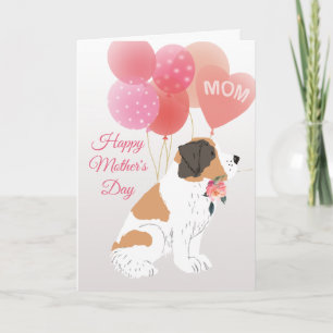 Carte Fête des mères Amour de votre chien Saint Bernard
