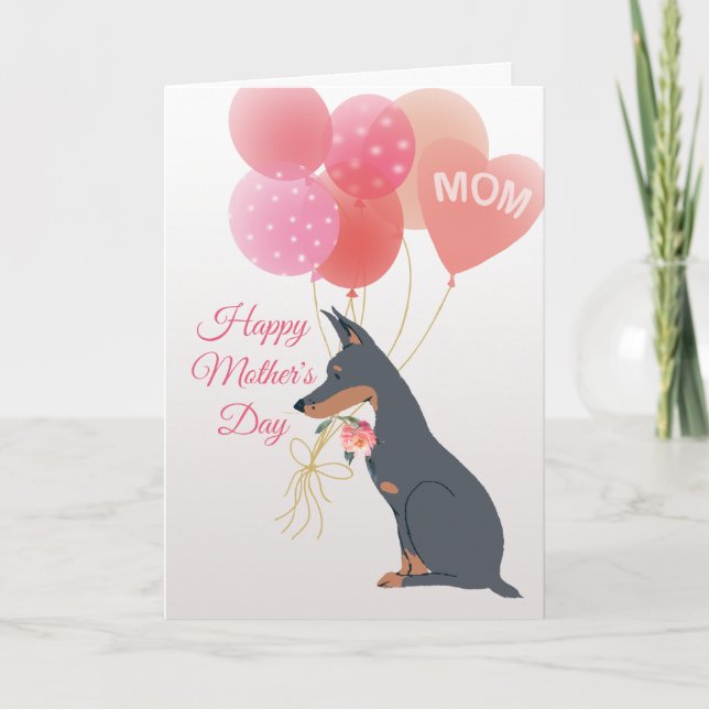 Carte Fête des Mères Amour de votre doux Doberman (Devant)