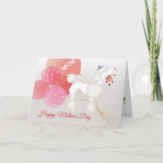 Carte Fête des Mères Amour de votre gentil chien caniche (Devant)