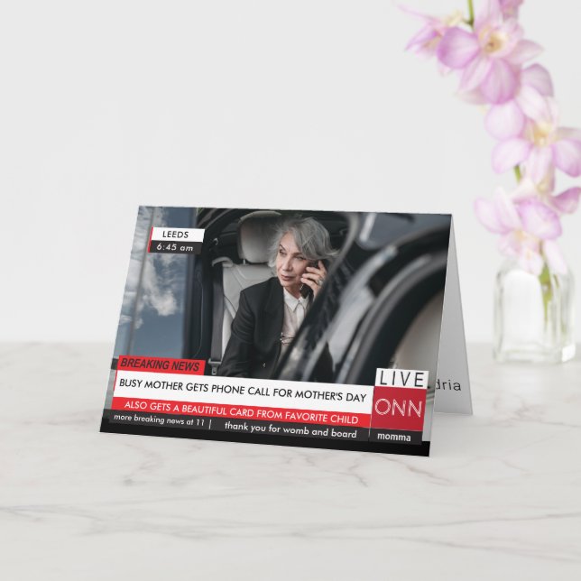 Carte Fête des mères amusant casser la télé Nouvelles Sp (Orchidée)