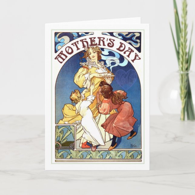 Carte Fête des Mères Art Nouveau (Devant)