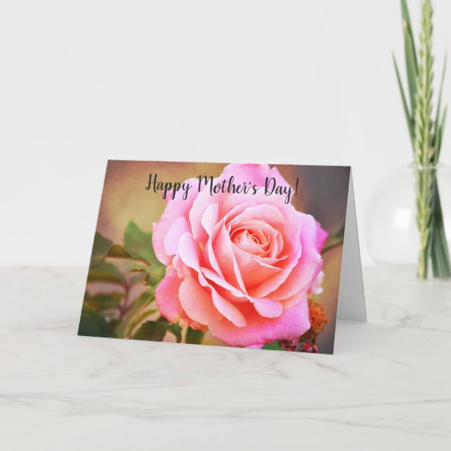Carte Fête des Mères Art Rose (Devant)