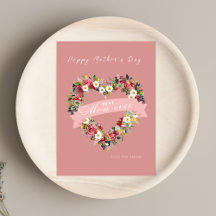 Carte Fête des mères au coeur floral