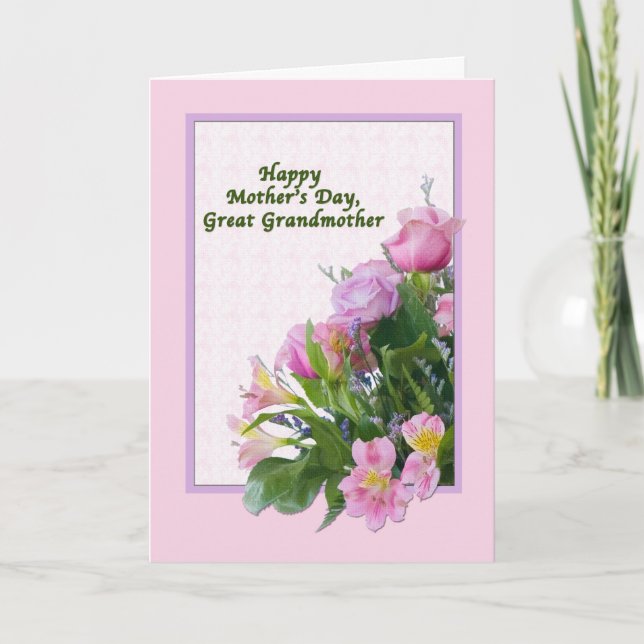 Carte Fête des Mères avec Bouquet Floral (Devant)