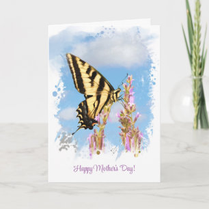 Carte Fête des mères avec papillon Swallowtail Belle