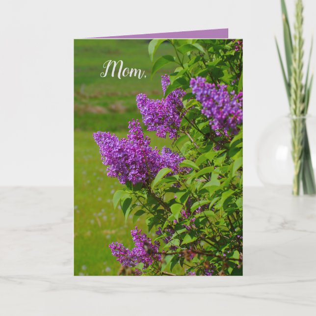 Carte Fête des Mères, belles fleurs, lilas, jolie (Devant)