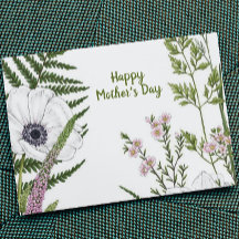 Fête des mères botaniques fleurs sauvages feuillus