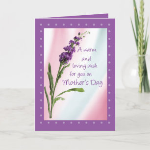 Carte Fête des Mères Chaleureux désir violet Fleur sauva