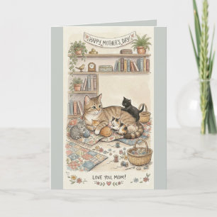 Carte Fête des Mères : Chat et Chatons