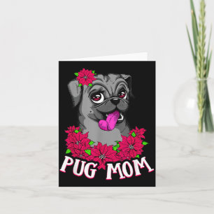 Carte Fête des Mères Chien Pug Noir Animaux Amateur de C