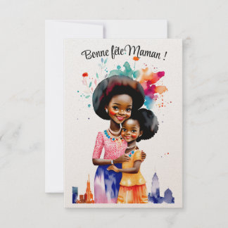 Carte Fête des mères - Coll. Afro Aquarelles