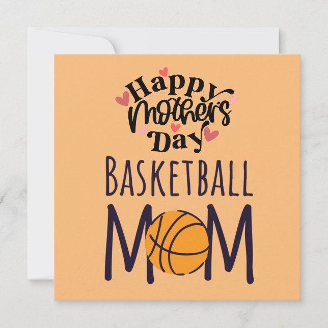 Carte Fête des mères de basketball à maman  (Devant)