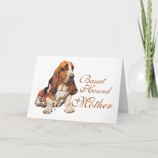 Carte Fête des mères de Basset Hound (Devant)