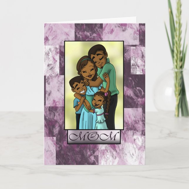 Carte Fête des mères de famille afro-américaine (Devant)