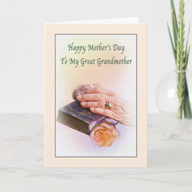 Carte Fête des mères de la Grande-grand-mère avec la Bib (Devant)