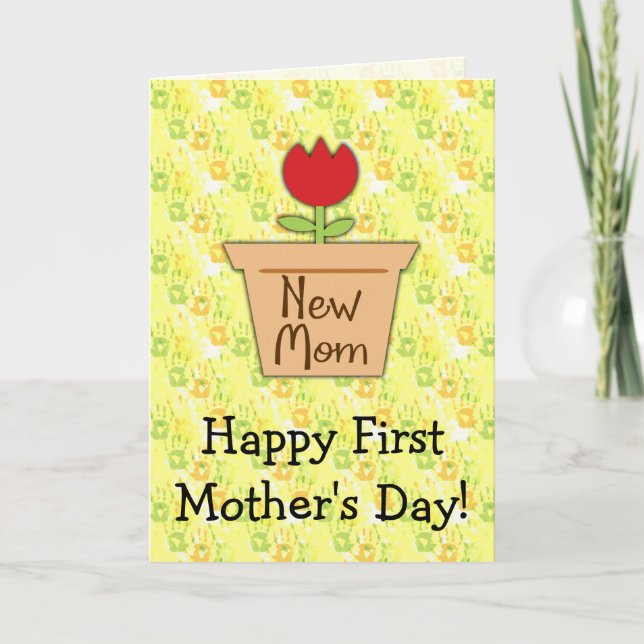 Carte Fête des mères de la première maman, Fleur de tuli (Devant)