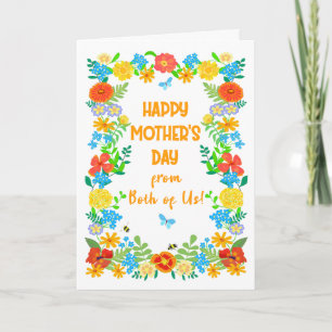 Carte Fête des mères de nous deux jolie frontière floral