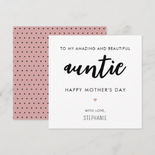 Carte Fête des mères de tante minimaliste et moderne sur