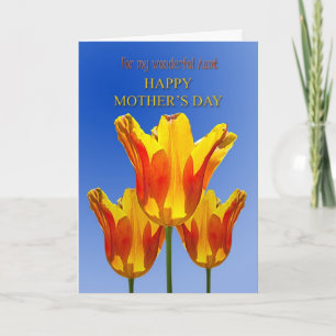 Carte Fête des mères de tante, tulipes pleines de soleil