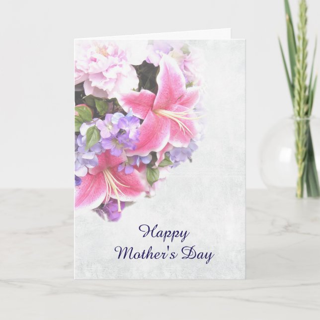 Carte Fête des mères du Bouquet floral (Devant)