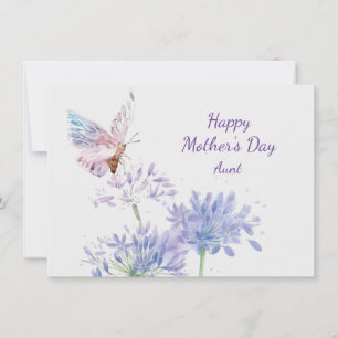 Carte Fête des Mères Élégante Jardin Tante Butterfy
