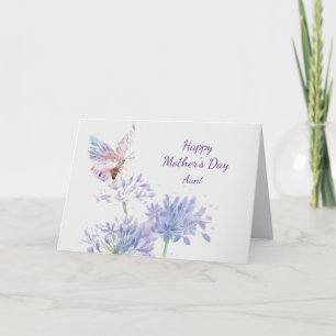Carte Fête des Mères Élégante Jardin Tante Butterfy