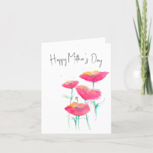 Carte Fête des Mères en Aquarelle rose