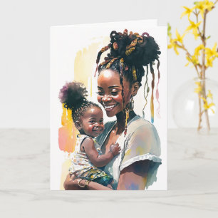 Carte Fête des mères et des bébés afro-américains
