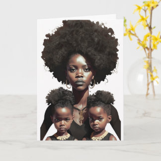 Carte Fête des mères et jumeaux afro-américains