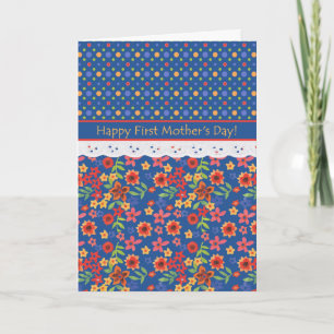 Carte Fête des Mères Faux Lace Retro Floral