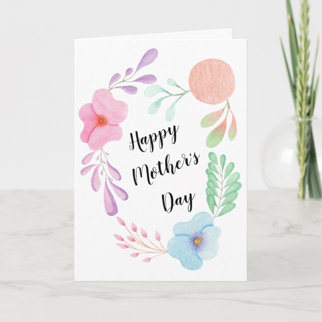 Carte Fête des mères Fleur Fleuriste Conception personna (Devant)