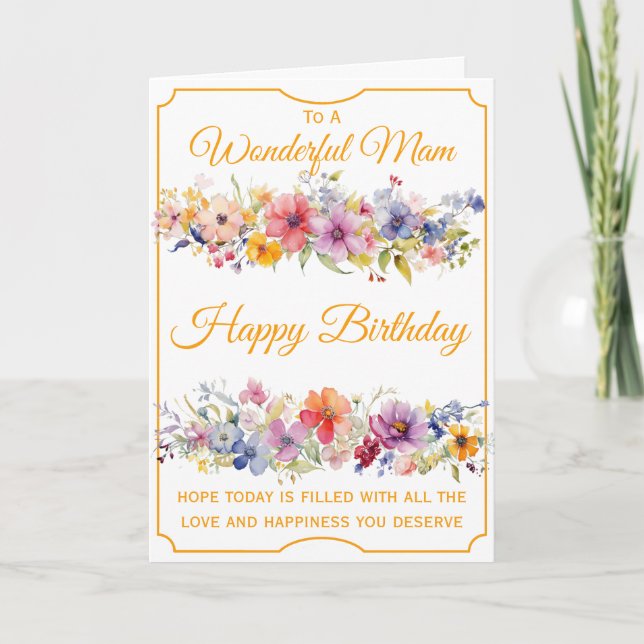 Carte Fête des mères Fleurs sauvages florales (Devant)