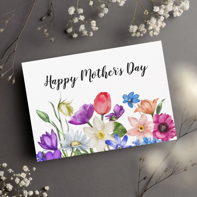 Carte Fête des mères Fleurs sauvages florales (Créateur téléchargé)