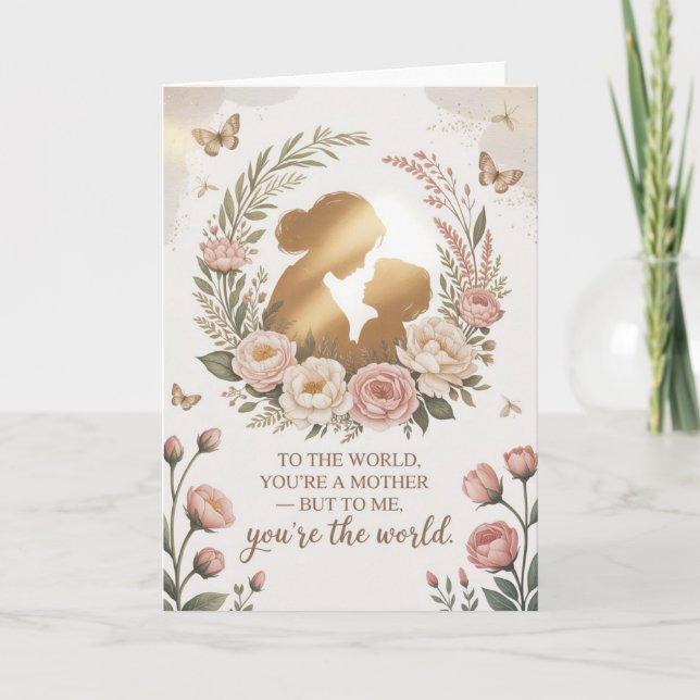 Carte Fête des Mères Floral Élégant (Devant)