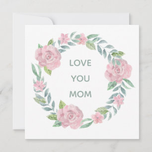 Carte Fête des Mères Floral Love You Mom Carré Card