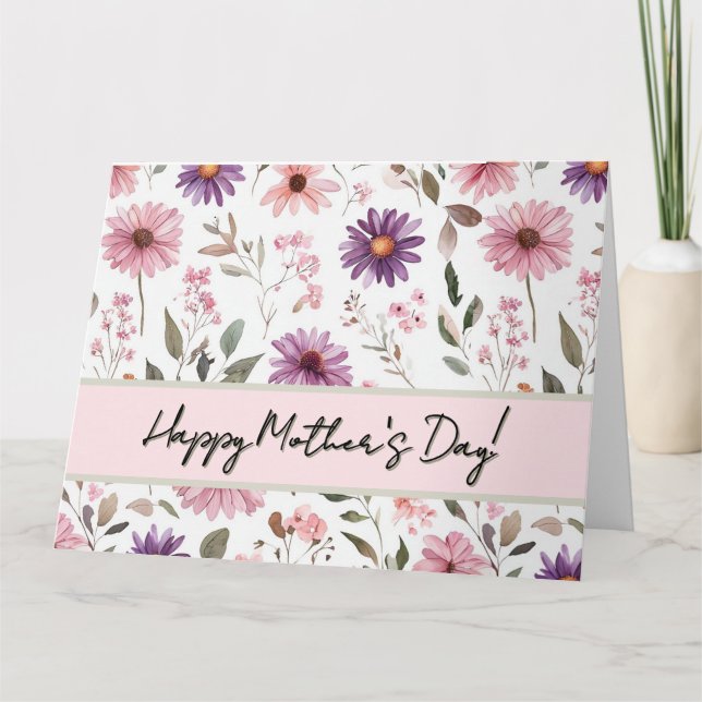 Carte Fête des mères florales (Devant)