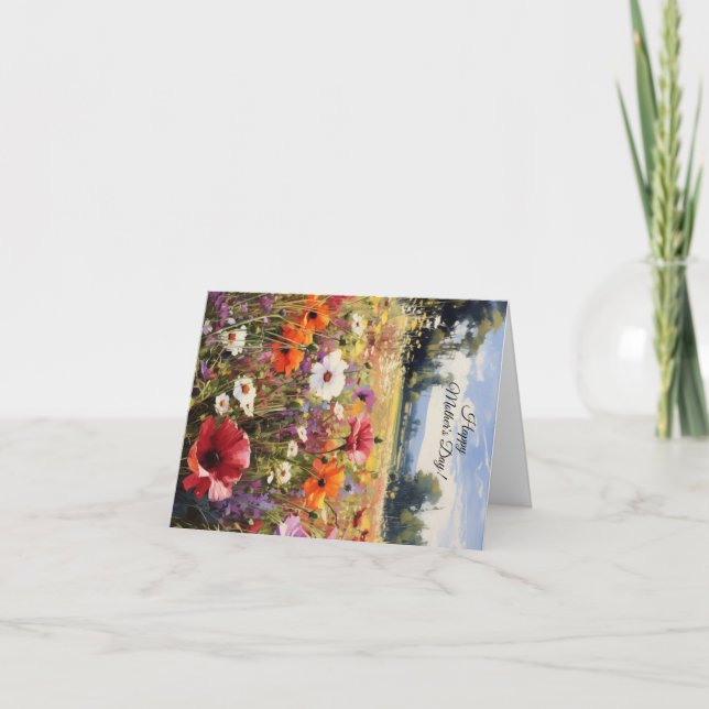 Carte Fête des mères florales personnalisée (Devant)