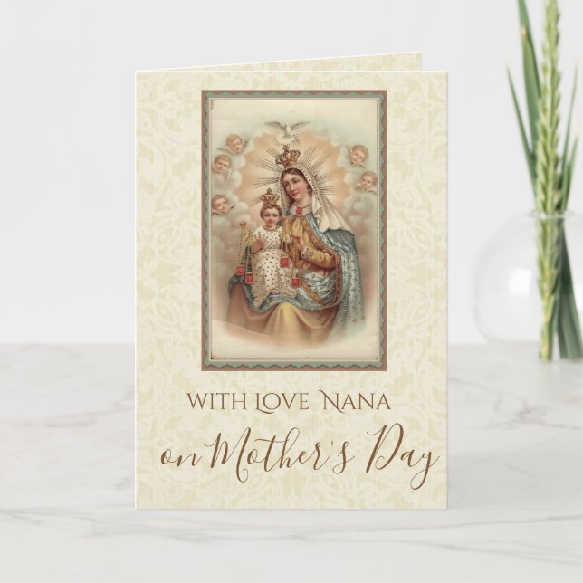 Carte Fête des mères grand-mère Nana Vierge Marie Jésus (Devant)
