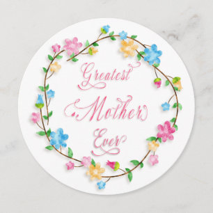 Carte Fête des Mères Joli Floral Wreath Word Art
