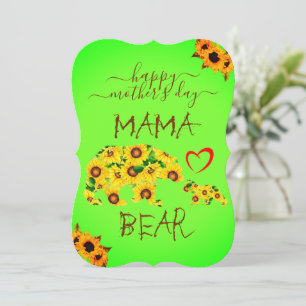 Carte Fête des mères joyeuses sur mesure MAMA BEAR Sunfl