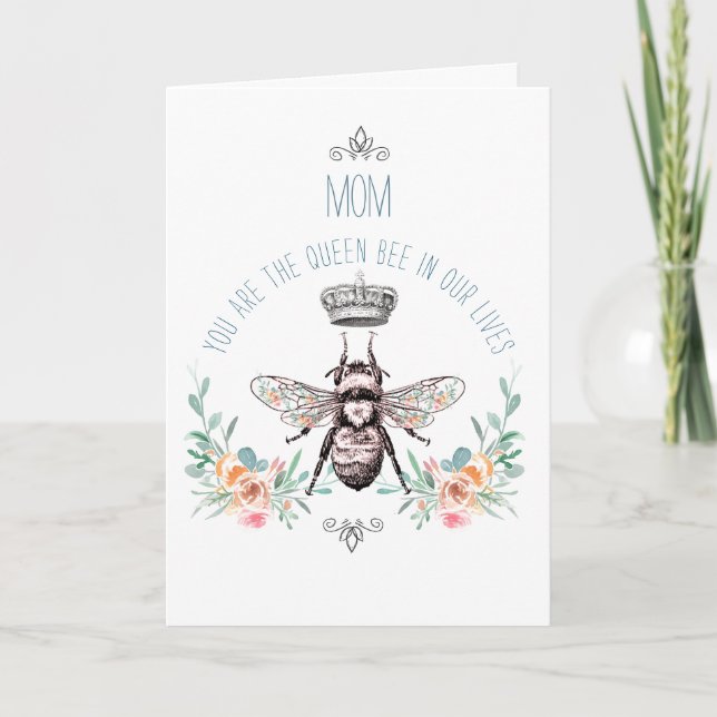 Carte Fête des mères La reine des abeilles salue (Devant)