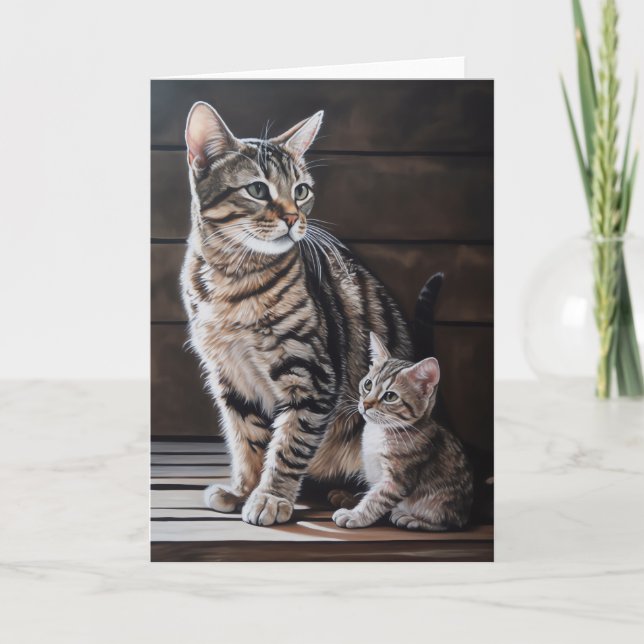 Carte Fête des mères Mama Chat et Kitten (Devant)