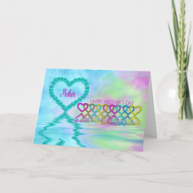 Carte Fête des mères Maman - Mère - Coeurs et Roses (Devant)