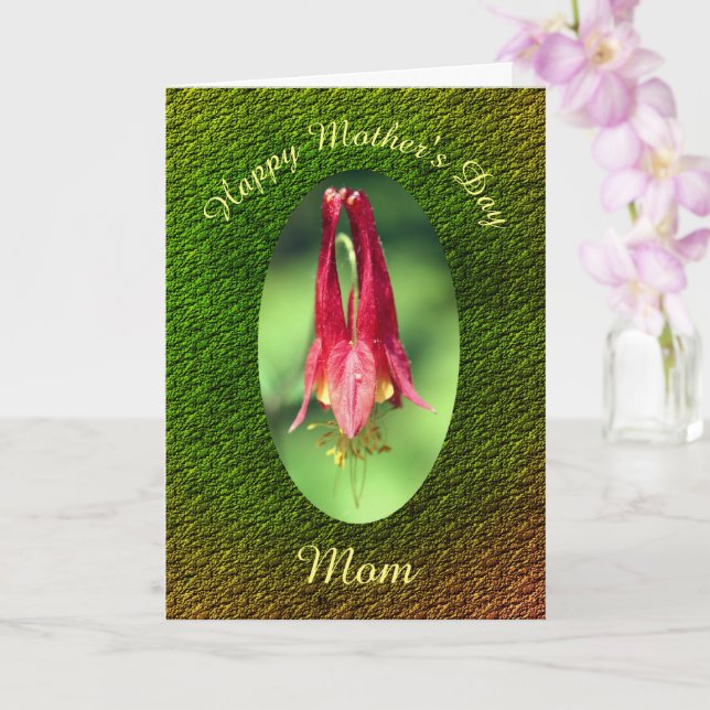 Carte Fête des mères Merci de maman Columbine Flower (Orchidée)