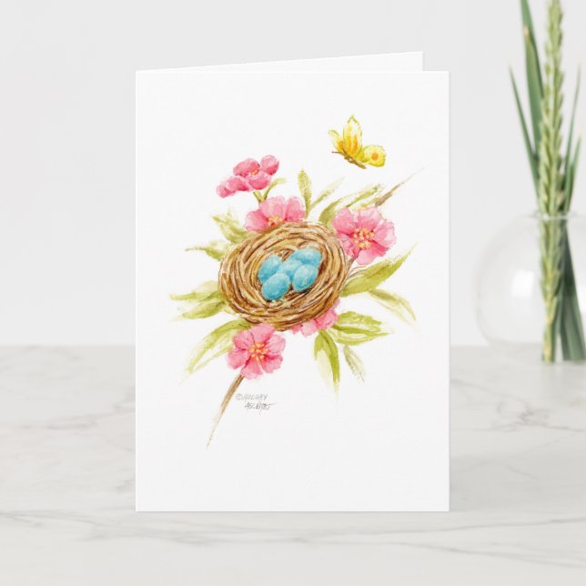 Carte Fête des mères Nid d'oiseau Flower Branch Bénédict (Devant)
