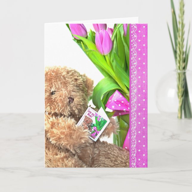 Carte Fête des mères ours en peluche (Devant)